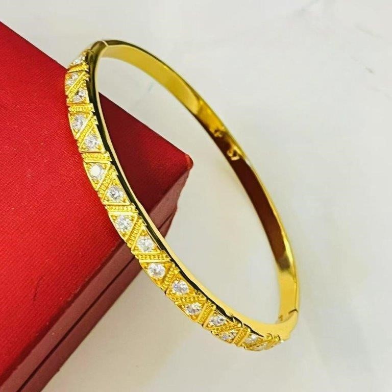 22k Stamped Yellow Gold Filled Bangle-60mm