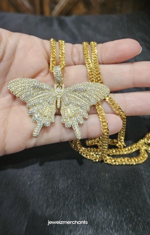 22KGold Filled/Italy Stamped Solid Yellow Chain and Pendant-60cm