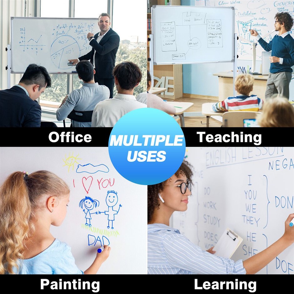 Double Sided Magnetic Whiteboard Interactive Mobile White Board Dry Erase