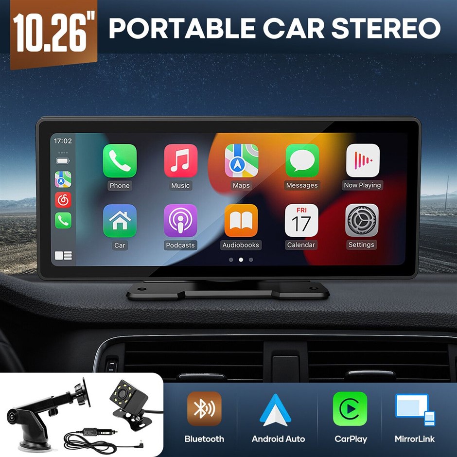 10.26 Inch Portable Car Stereo Radio Apple Carplay Android Auto MP5 Player