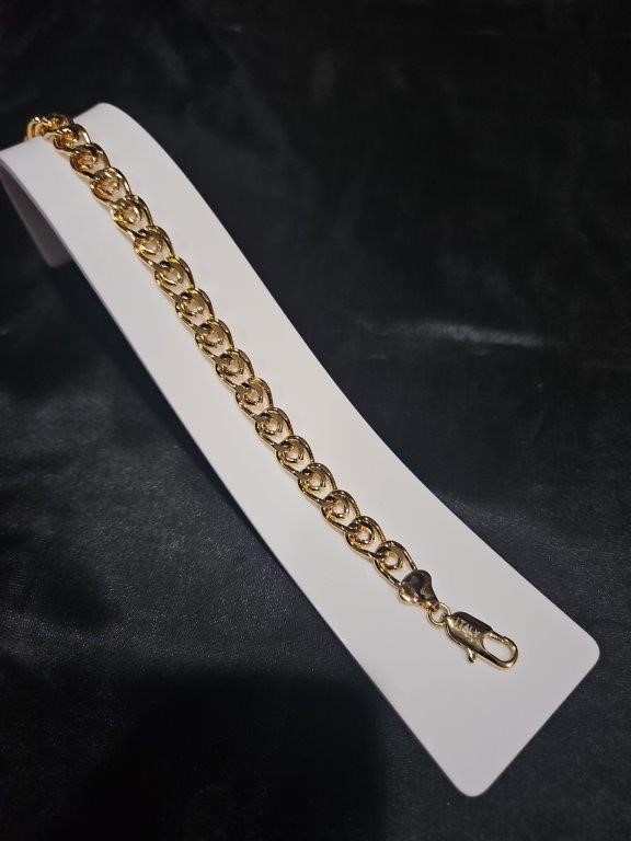 18k Stamped Yellow Gold Filled Bracelet-Quality Guarantee-19cm-6mm