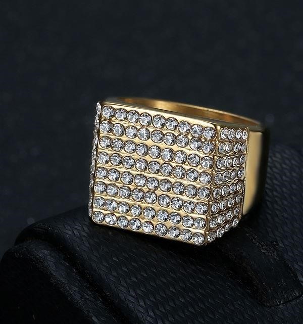 Italy 925 Silver  Hip Hop Men's Ring (Stamps)-11 US