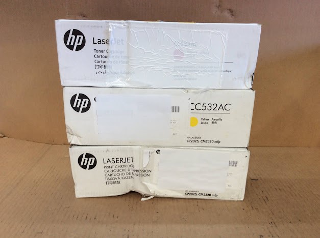 HP Yellow & Magenta & Cyan Toner Cartridges New (Lot of 3)