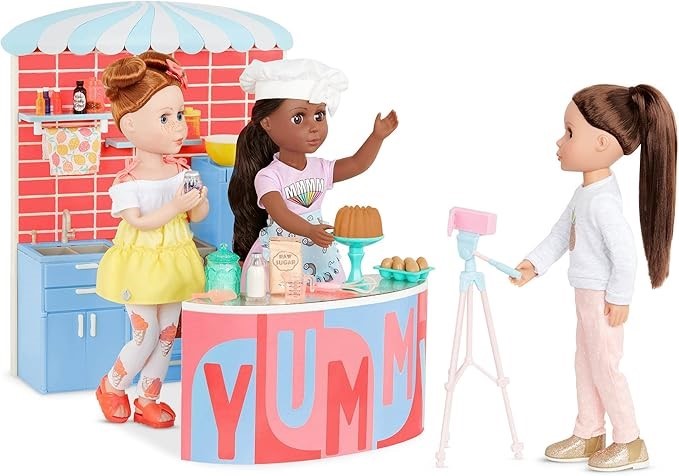 GLITTER GIRLS Cooking Show Set – 50+ Food & Baking Accessories – Camera, Co