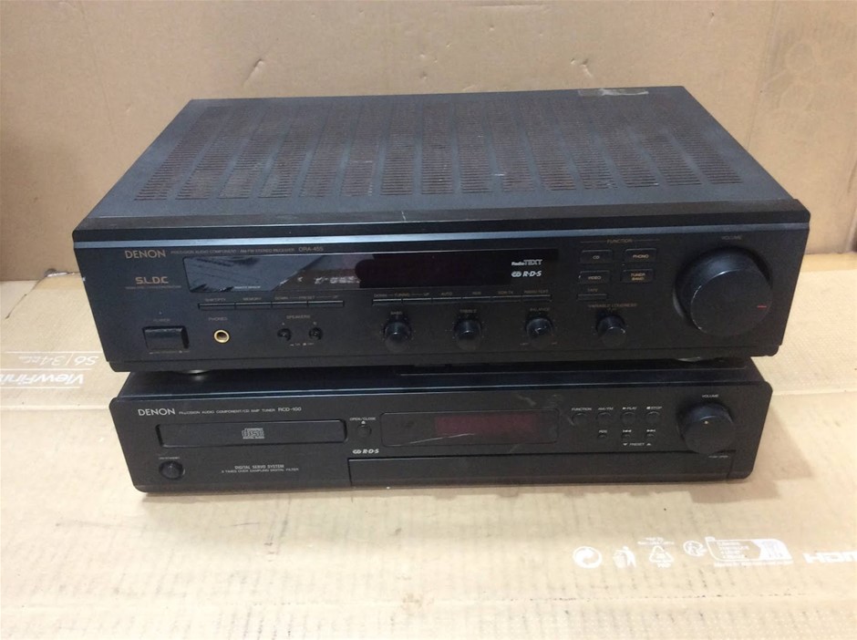 Denon DRA-455 AM/FM and RCD-100 CD Amp Tuner Stereo Receiver (Lot of 2)