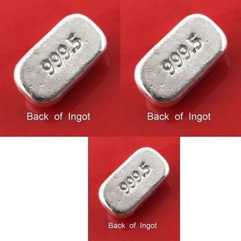 Silver Bullion 999.5 Fine 5g Investor Quality Ingot Bar Hand Poured x 3