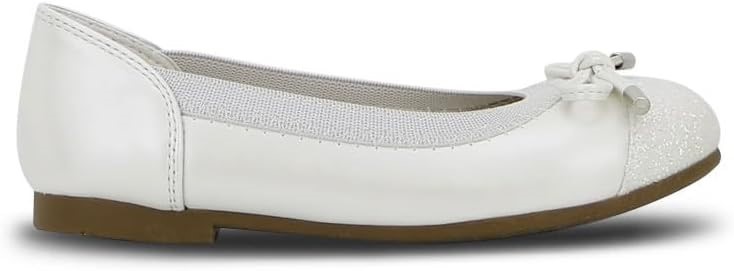 GROSBY Girl's Royal Party Shoes, White Shimmer, Size 12, 552393. Buyers No