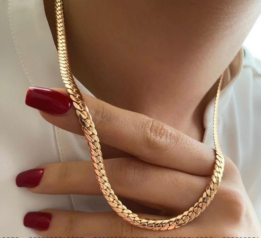 18KGold-filled/Italy Stamped  Yellow Gold Filled Snake Chain -50CM-4MM