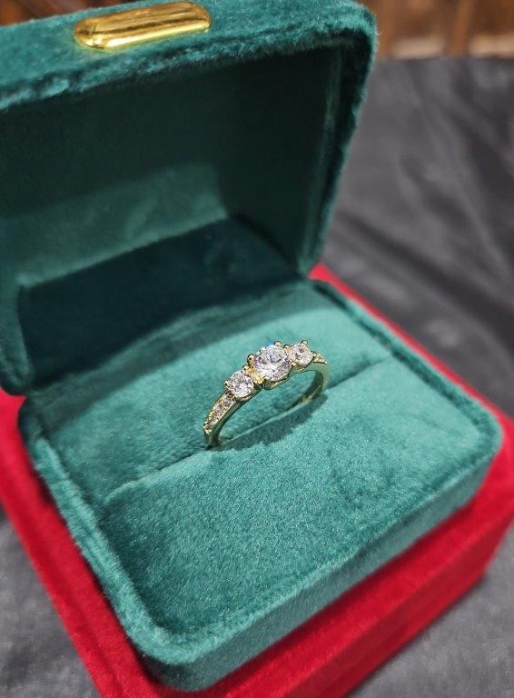 14K/Italy 1.5ctw Yellow Gold Filled Ring(stamped)Warranty Quality-8US