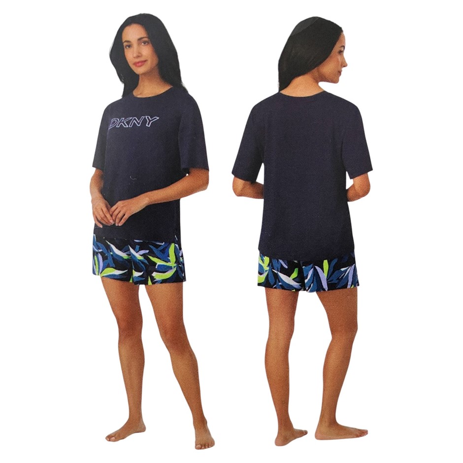 DKNY Women's 2pc PJ Set, Size 2XL, Navy.