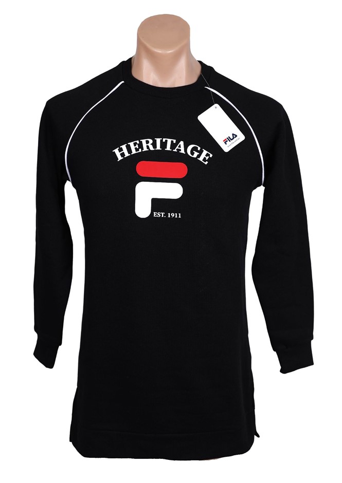 FILA Lee Tunic Crew, Size M, 60% Cotton, Black (001), 164356.