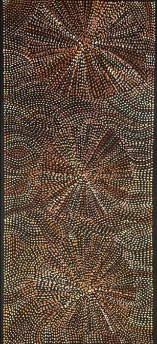 Original Aboriginal Painting Joy Purvis Petyarre - Bush Yam Seeds