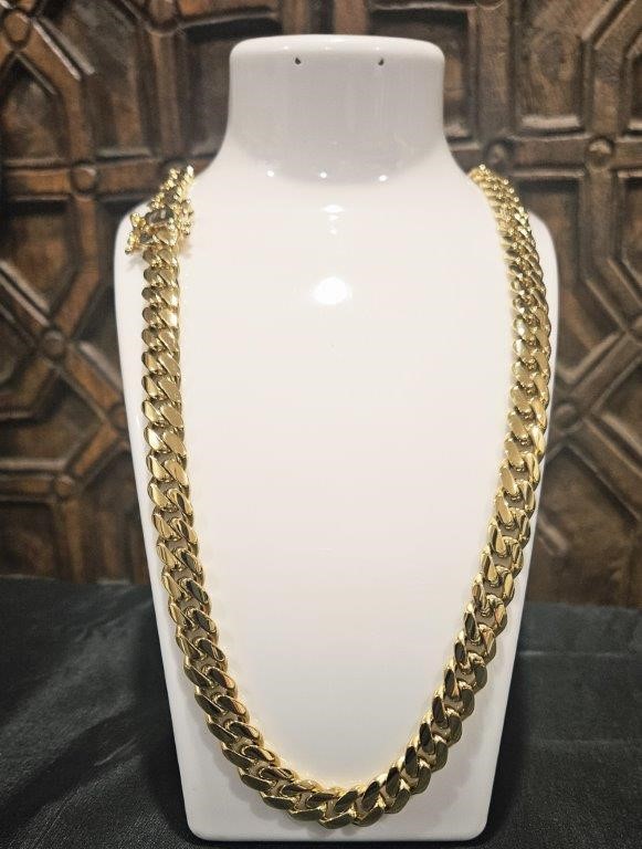 18K/Italy Stamped Chain Yellow Gold Filled 8.8mm-60cm