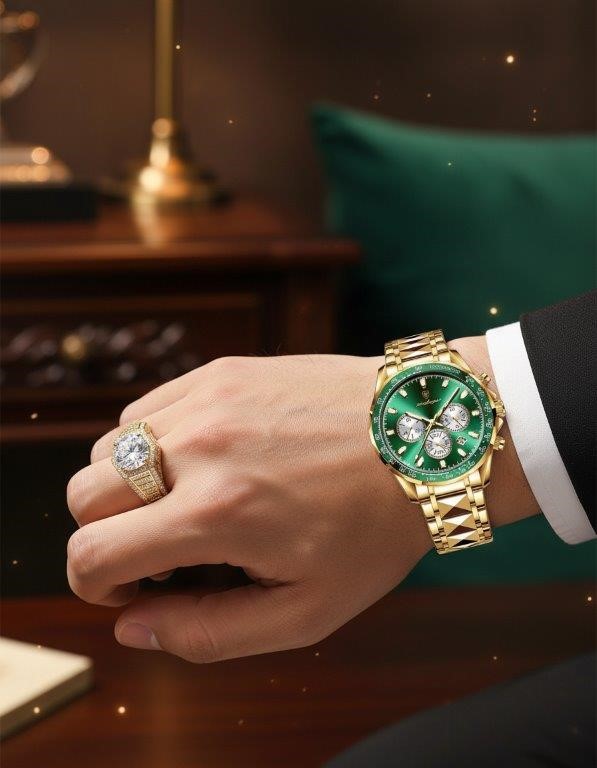 BULK – Moissanite Ring & Men's Watch Gift Set (With Box)-Jewelzmerchants