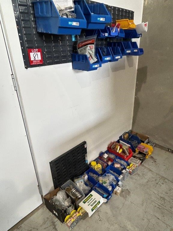 Large Quantity of Assorted Fasteners to Wall and Floor Including