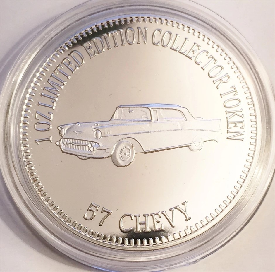 NEW 2016 "57 CHEVY" M/Car Series 2 1 0z HSE 999 Fine Silver Coin LTD 2,500