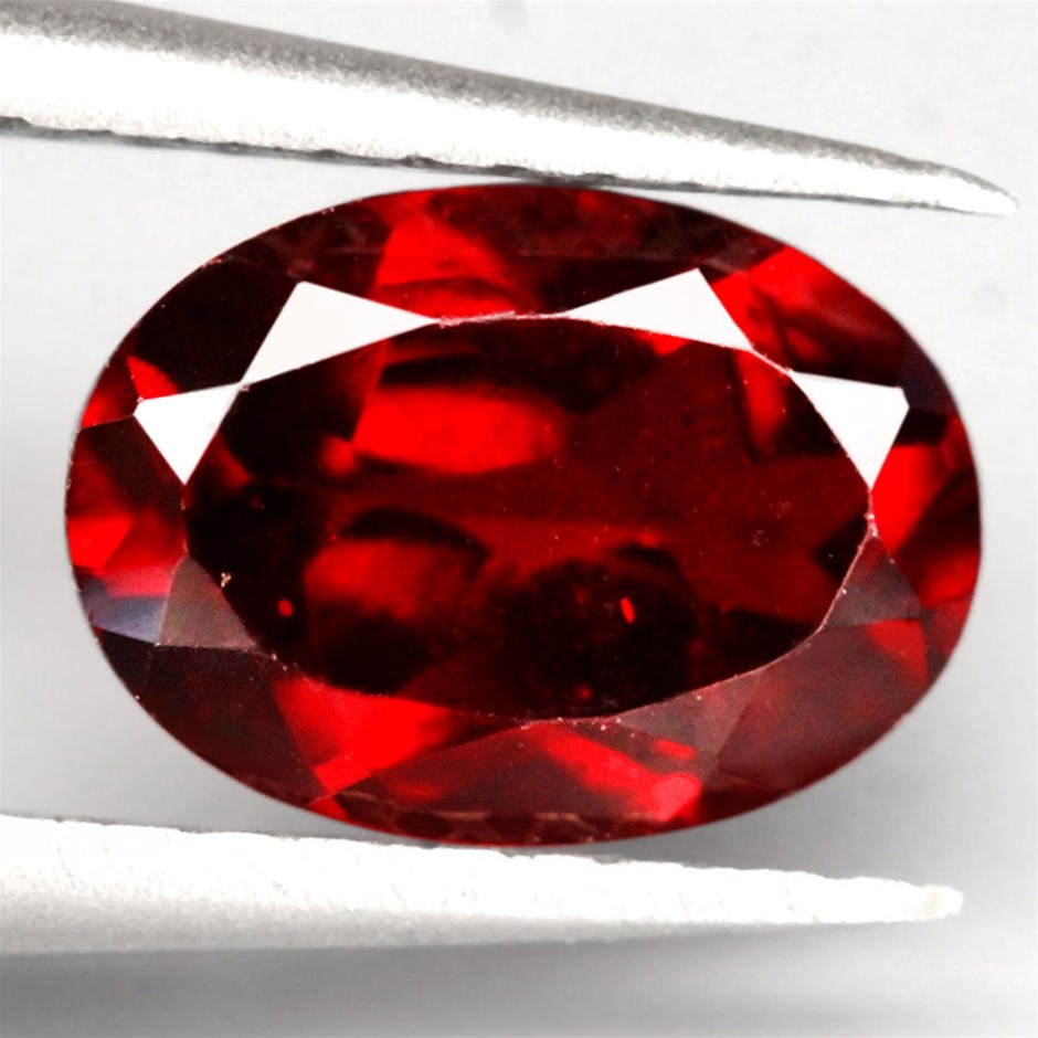 1.10ct Oval Facet Cut Orange Red Spessartine Garnet Gemstone - 1Pc