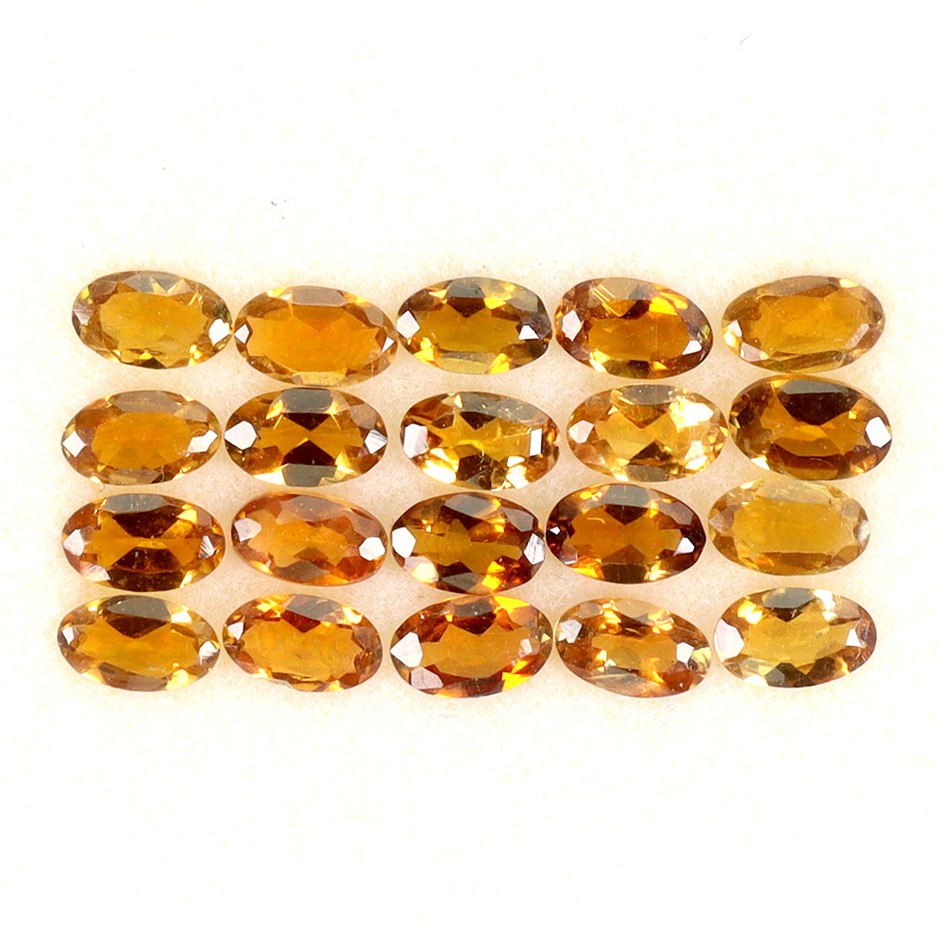 4.32ct Oval Facet Honey Colour Tourmaline Gemstones - 20Pcs