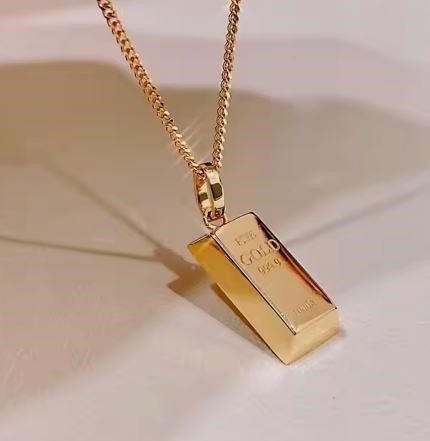 925 Sterling Silver 999 pendant in 18k Triple yellow Gold Plated -stamped