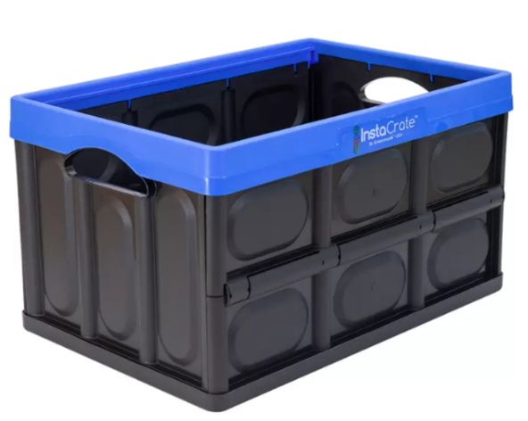 GREENMADE InstaCrate Collapsible Storage Box, 12 Gallon, Blue.