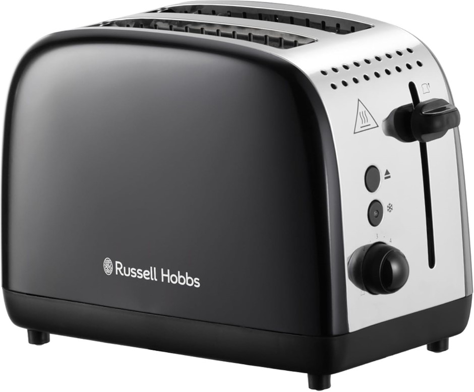 RUSSELL HOBBS Colours Plus 2 Slice Toaster, Black, Model No.: RHT2655BLK.