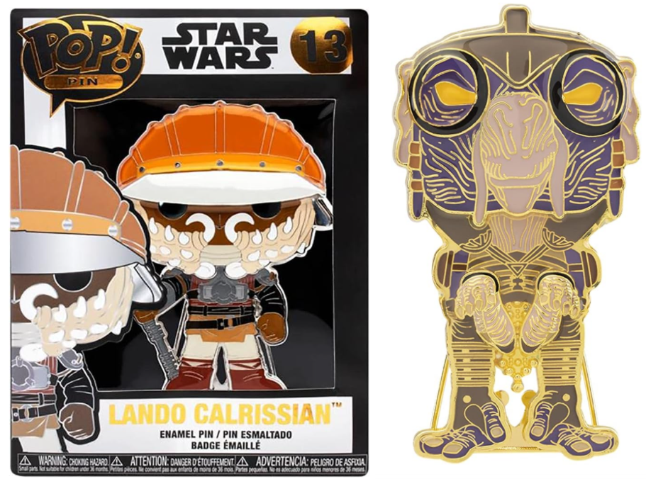 BUNDLE of Funko Star Wars Lando Calrissian Pop Enamel Pin, 4-Inch + Funko P