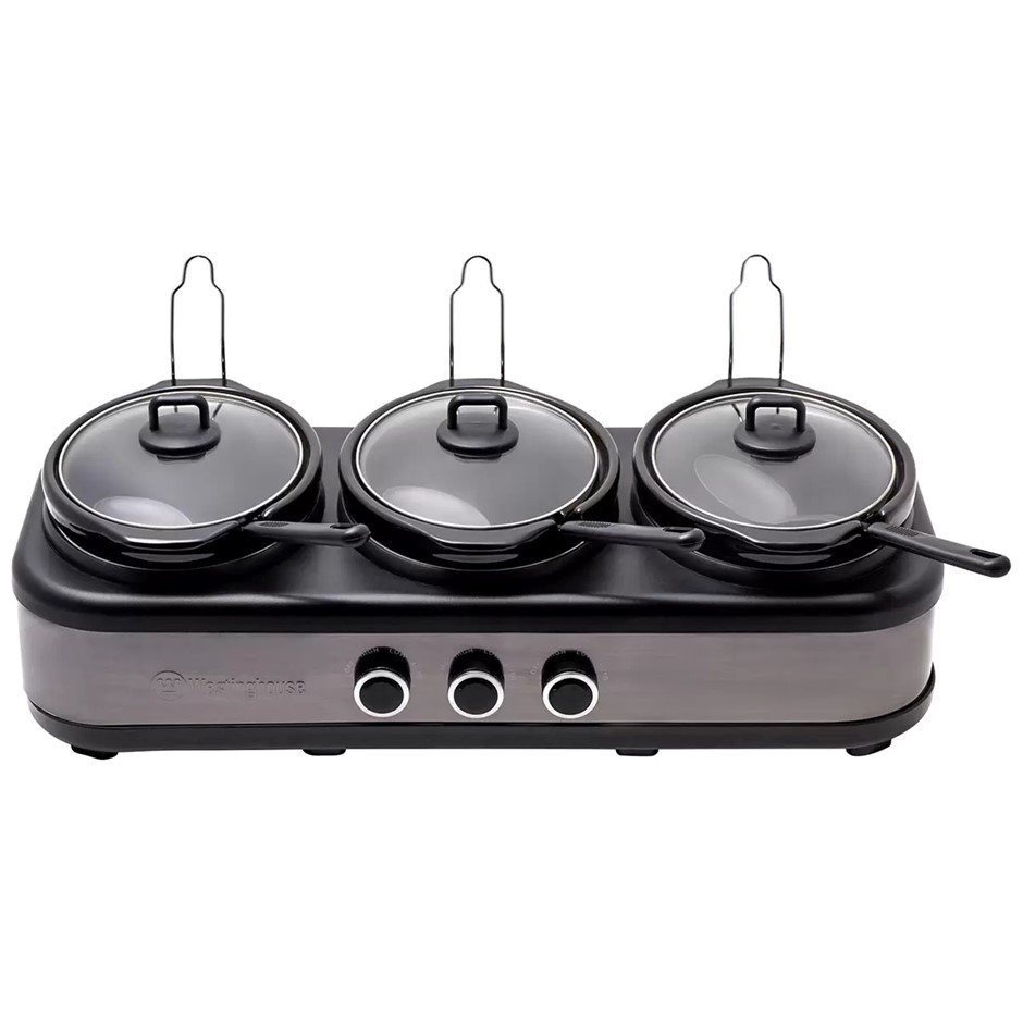 WESTINGHOUSE Slow Cooker Ceramic Pots 3 x 2.5L WHSC07KS.