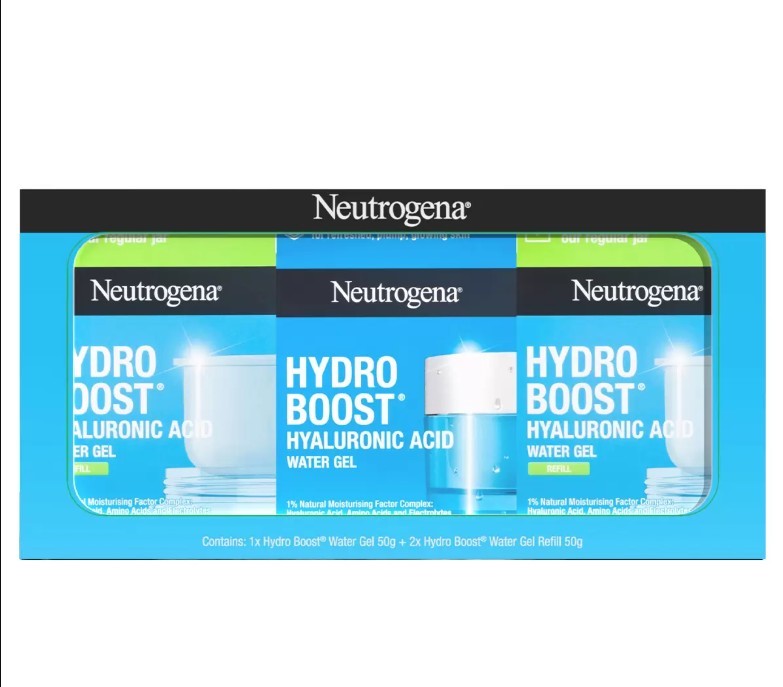 2 x NEUTROGENA HydroBoost Water Gel 50g + 2x Refills 50g. NB: Not in origin