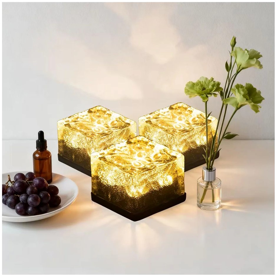 DAIS 6pk Solar Brick Light, Warm. NB: Damaged packaging, not tested.