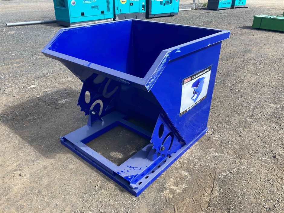 1 Cubic Yard Self Tipping Skip Bin To Suit Forklift( Unused)