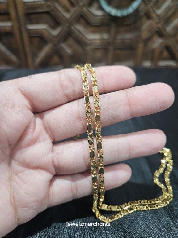 18KGold Filled /Italy Stamped Yellow Chain -60CM-3MM