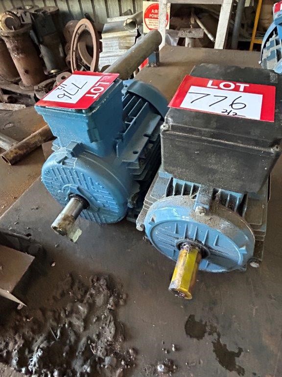 2 x Small Electric Motors incl: EMTOMEC and WEG Brands