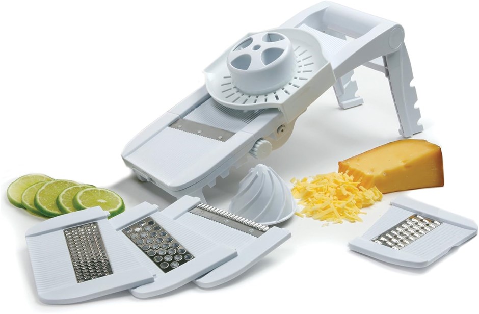 NORPRO Deluxe Mandoline Slicer, Grater, Shredder, Julienne and Juicer w/Saf