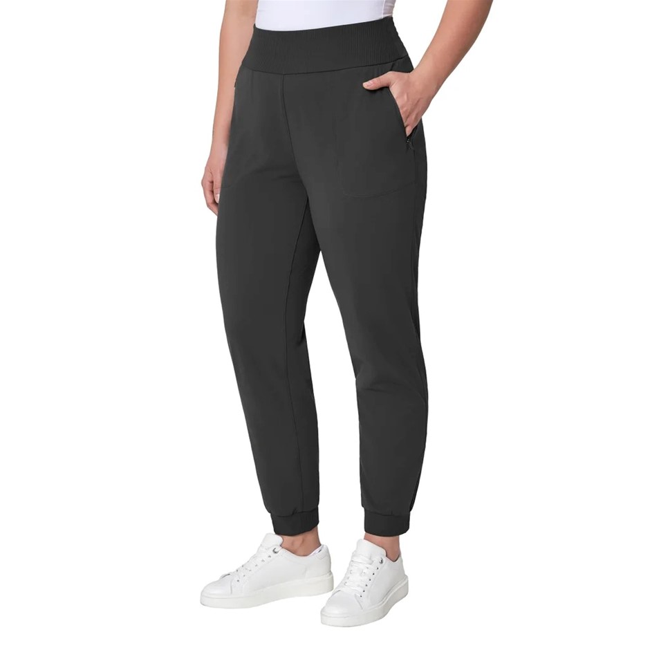 MONDETTA Women's Active Mixed Media Jogger, Size XL, Black.