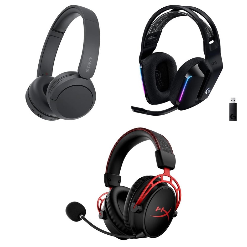 3 x Assorted Headphones. 1 x SONY WH-CH520 Wireless Headphones, Black. 1 x