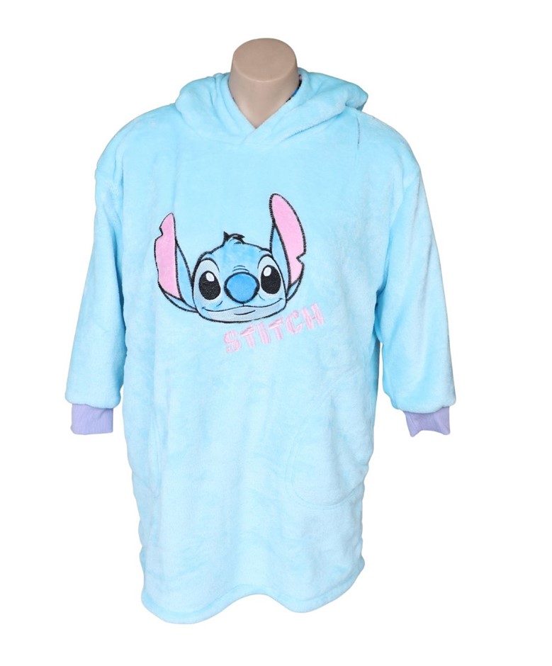 DISNEY Kids' Reversible Snoodie, Size 8/10, Blue (Stitch). NB: vertical tea