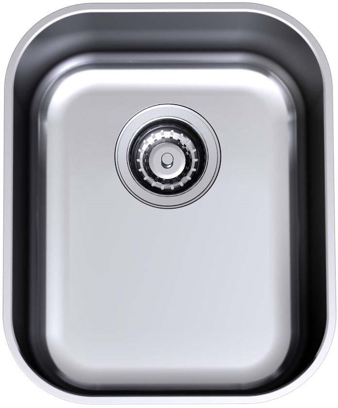 Stainless Steel Single Bowl Overmount and Undermount Sink 380mmW x 350mmH.