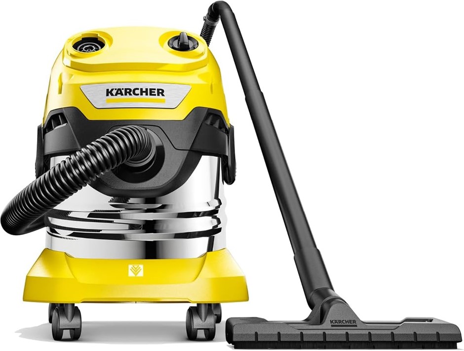 KARCHER Wet & Dry Vacuum WD 4 S; 20L Stainless Steel Tank Capacity; 2m Suct