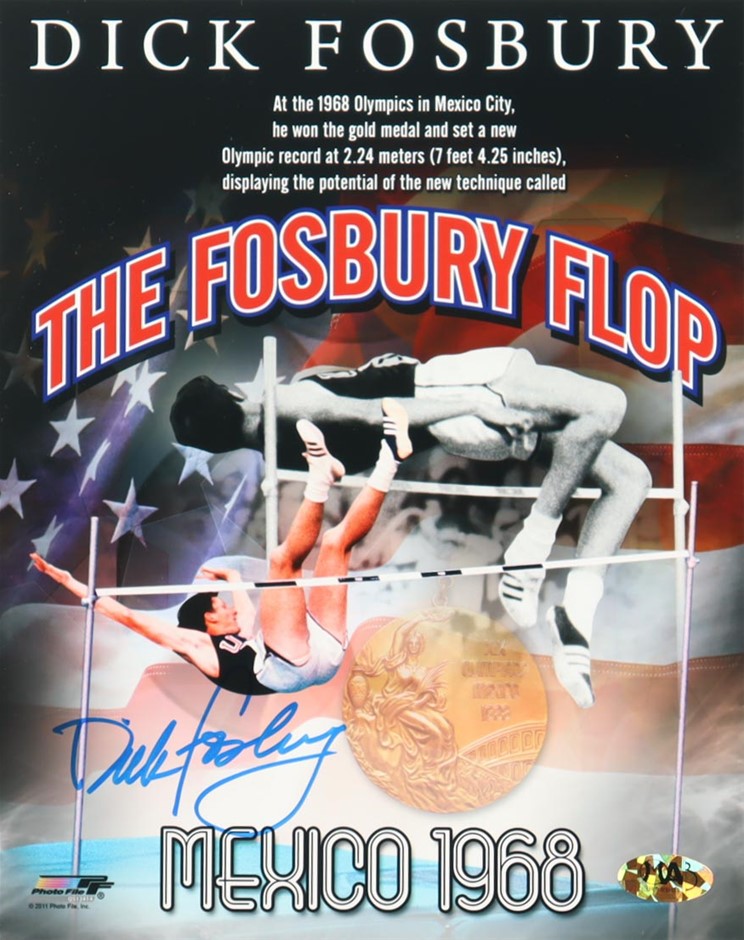 FOSBURY FLOP DICK FOSBURY SIGNED HIGH JUMP PHOTO