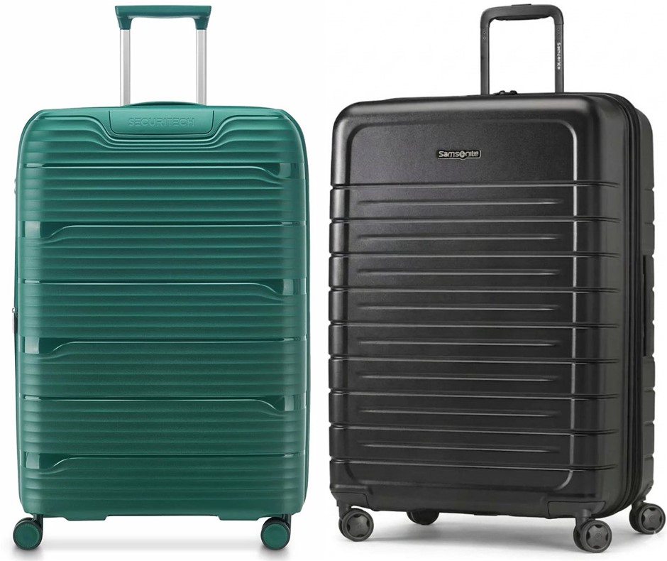 SAMSONITE, SECURITECH Large Hardside Luggages, Green & Black. NB: missing 1