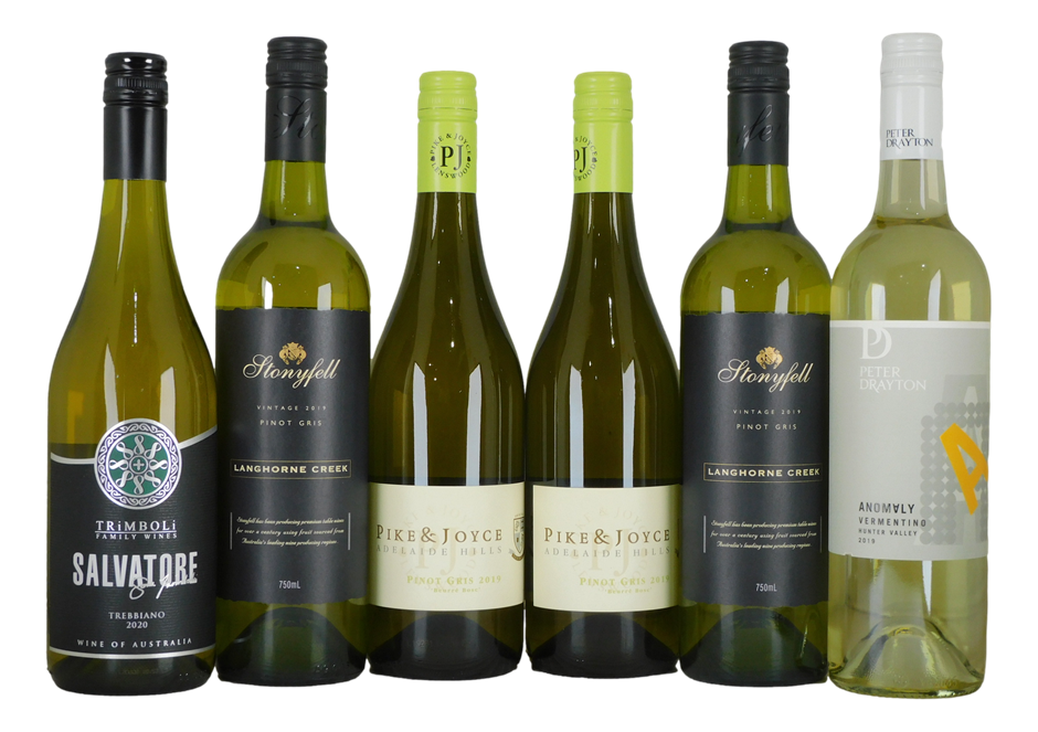 Pack of Assorted White Wine (6x 750mL), Multi Region.