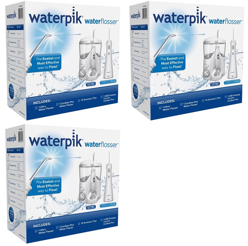 3 x WATERPIK Ultra & Cordless Plus Waterflosser Pack