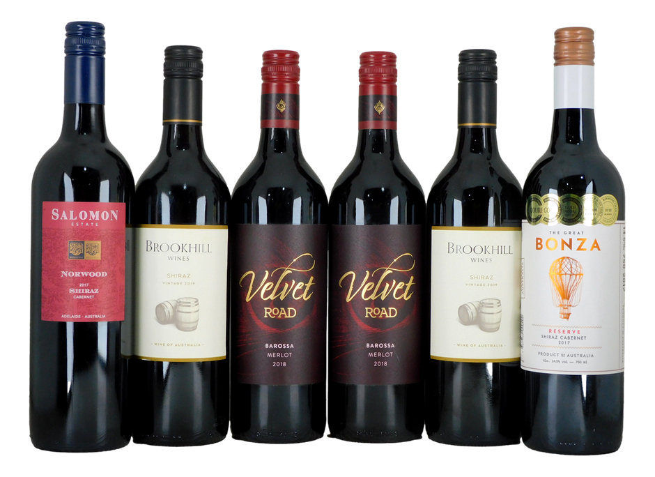 Pack of Assorted Red Wine (6x 750mL), Multi Region.