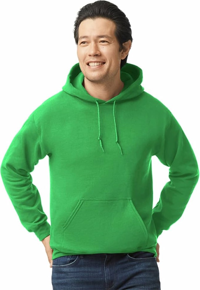 GILDAN Men's Fleece Hooded Sweatshirt, Size L, Irish Green, G18500. Buyers