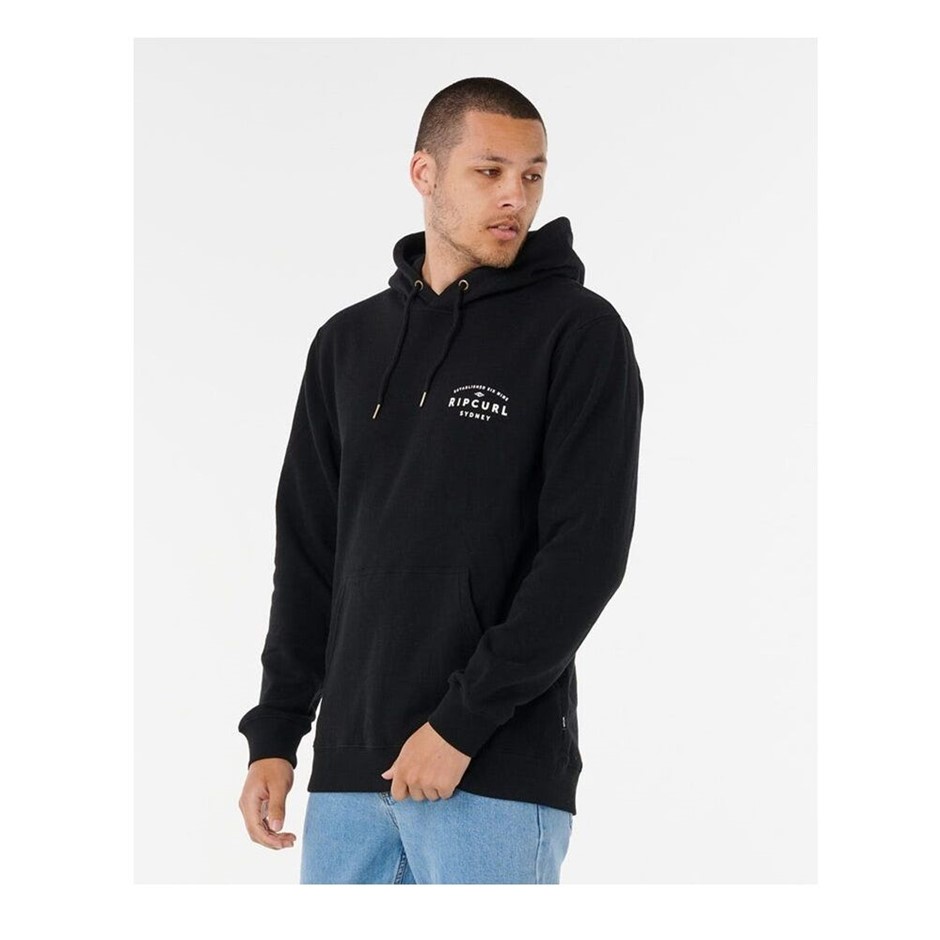 RIP CURL Men's Journeys Sydney Pullover Hoodie with Drawstring, Size M, Bl