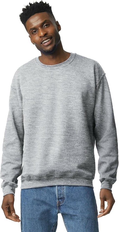 GILDAN Men's G18000 Fleece Crewneck Sweatshirt, Size M, Sport Grey, G18000.