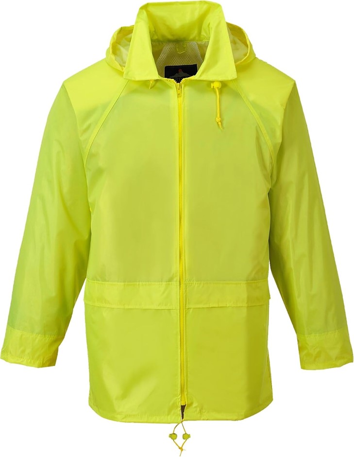 PORTWEST Men's Waterproof Lightweight Durable Hooded Rain Jacket, Size S, Y