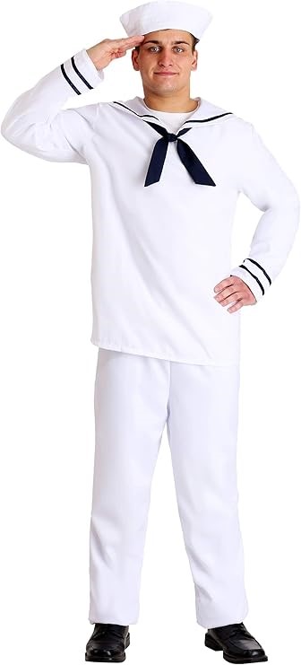 RUBIE'S Forum Novelties Men's Anchors Aweigh Sailor Costume, Black/White, U