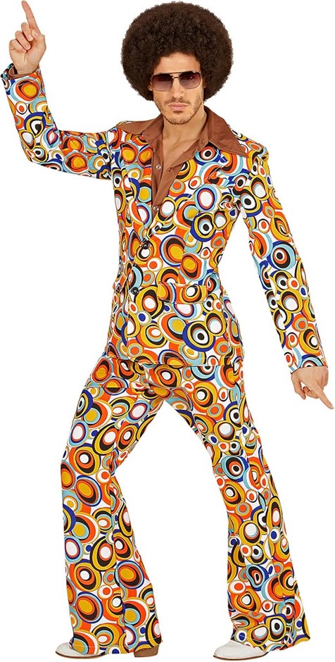 WIDMANN 70's Groovy Style Adult Costume Suit, Size L, Multicolour, 08993.
