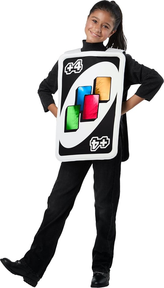 UNO Draw Four Card Tabard Costume for Kids - Mattel Games, One Size Buyers